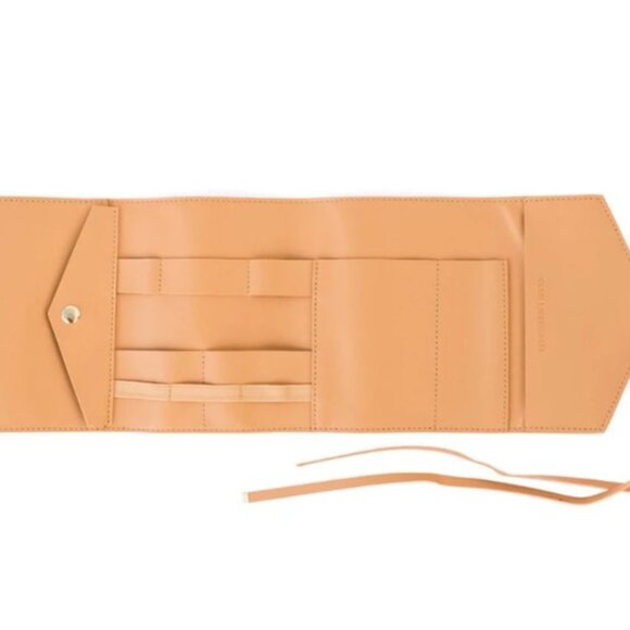 Glass Ladder Beige Vegan Leather Tech Roll Organizer NWT - Picture 1 of 4